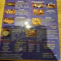 Menu at Arriba Burrito in Montreal