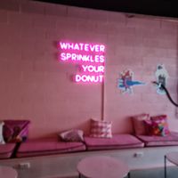 Pink and inspirational inside at Moist ‘N' Glazed in Kiama