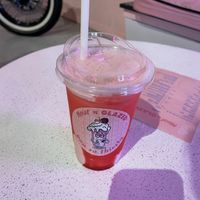 Vegan strawberry milkshake   at Moist ‘N' Glazed in Kiama