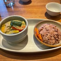 Vegan green curry was packed with vegetables and decently spicy   at Chompoo in Tokyo