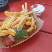 Vegan currywurst at Dieks Wurstbrathalle in Muenster