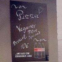 Sign inside at Pizzeria Riano in Braunschweig
