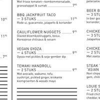 Vegan menu   at Louie Louie in Amsterdam