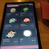 The electronic menu at Kawaru in Munich