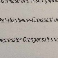 Vegan option on menu at Café la Maison in Munich