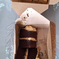 Salted caramel and discomfort blondie takeaway at The Running Fox in Alnwick