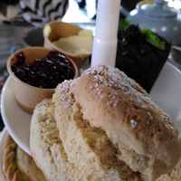Scone and jam (May 2025) at The Running Fox in Alnwick