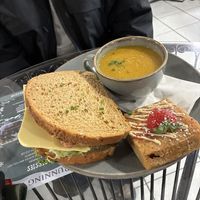 Soup sarnie and cake deal  at The Running Fox in Alnwick