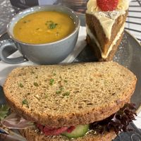 Soup sarnie and cake deal  at The Running Fox in Alnwick