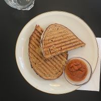 grilled cheeze sandwich w salsa (3.5€) at Café Lux in Leipzig