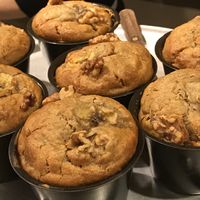 Banana chai muffins at Vegginy in Kyoto