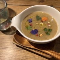 Mushrooms soup  at Vegginy in Kyoto