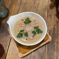 cauliflower soup  at Vegginy in Kyoto