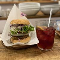 vegan burger  at Vegginy in Kyoto