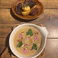 Side dishes, soup and potatoes    at Vegginy in Kyoto