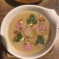 A very pretty soup!  at Vegginy in Kyoto