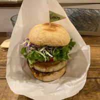 Vegan burger  at Vegginy in Kyoto
