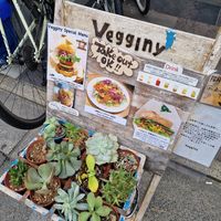 Take the stairs to go down when you see this at Vegginy in Kyoto