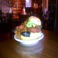 Mountain Sized Veggie Burger with Sweet Potato Fries at Denali Brew Pub in Talkeetna