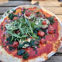 Vegan pizza at Boscafé Merlijn Gaststätte in Kranenburg
