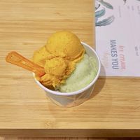 Basil and Pumpkin vegan icecream   at Kolibri in Belgrade