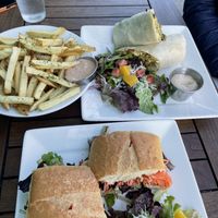 Breakfast burrito top right, fried, and the Ban mi  at Beach'n SF in San Francisco