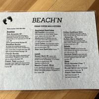 Menu   at Beach'n SF in San Francisco