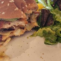 Chicken sandwich (serve with salad but you can upgraded it with fries) at Beach'n SF in San Francisco