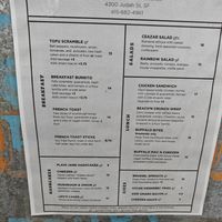 Menu 7/13/24 at Beach'n SF in San Francisco