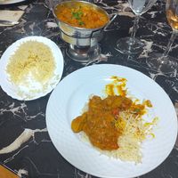 Veg. Chuleta with plain rice at Curry 'n' Grill House in Tenerife