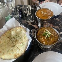 Our mains on the first visit we had. My mum got the Malai Kofta and I got the Veg Chuleta (with a garlic Nan of course)   at Curry 'n' Grill House in Tenerife