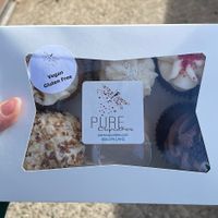 box of cupcakes (pre ordered online)  #Veganuary at Pure Cupcakes in San Diego