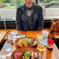 Empanadas, tacos, margarita, and guava beer   at Mis Tacones in Portland