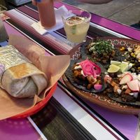 burrito + tacos made a filling dinner for two at Mis Tacones in Portland