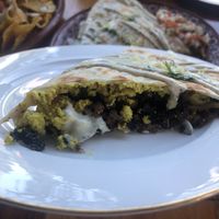 Inside quesadilla   at Mis Tacones in Portland