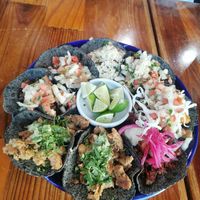 Mix of tacos at Mis Tacones in Portland