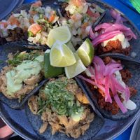 3 different tacos x2  at Mis Tacones in Portland