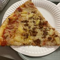 Bacon and pineapple slice at Secret Vegan Pizza in Los Angeles
