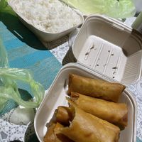 White rice and vegetable fried rolls  at Restaurante Comida China ShangHai in San Jose Del Cabo
