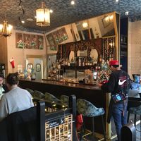 Bar and seats inside at Wau in New York City