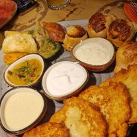 This is the vegetarian plate for two persons😄(you see it looks delicious) at Pierogarnia Rynek 26 in Wroclaw