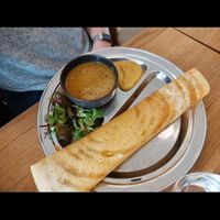 We recommend the peanut and tomato chutney along with the meal at Dosa Dosa in Prague