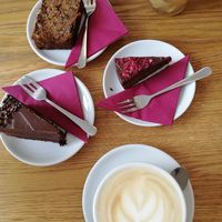 Chocolate cake,  banana bread and ...? at Dosa Dosa in Prague