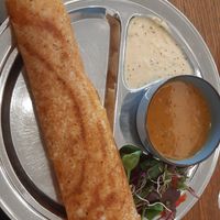 Masala Dosa, sambar and coconut chutney at Dosa Dosa in Prague