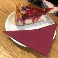 Vegan cheesecake at Dosa Dosa in Prague