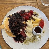 Pancakes with maple syrup  at Dosa Dosa in Prague