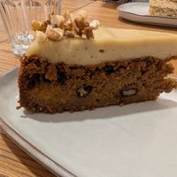 Carrot cake. It was okay, it was all a bit too soft and wet and felt like it could do with longer in the oven. at Dosa Dosa in Prague