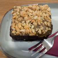 Brownie with salted caramel and peanut - a little bit too dense for my liking at Dosa Dosa in Prague