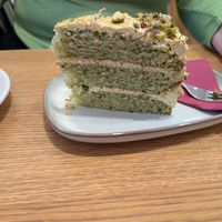Pistachio cake at Dosa Dosa in Prague