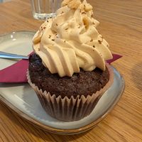Chocolate and peanut cupcake at Dosa Dosa in Prague